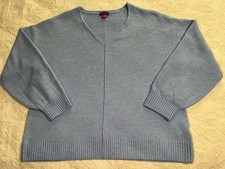 Vince Camuto Sweater Womens L Large Blue Long Sleeve V Neck Pullover