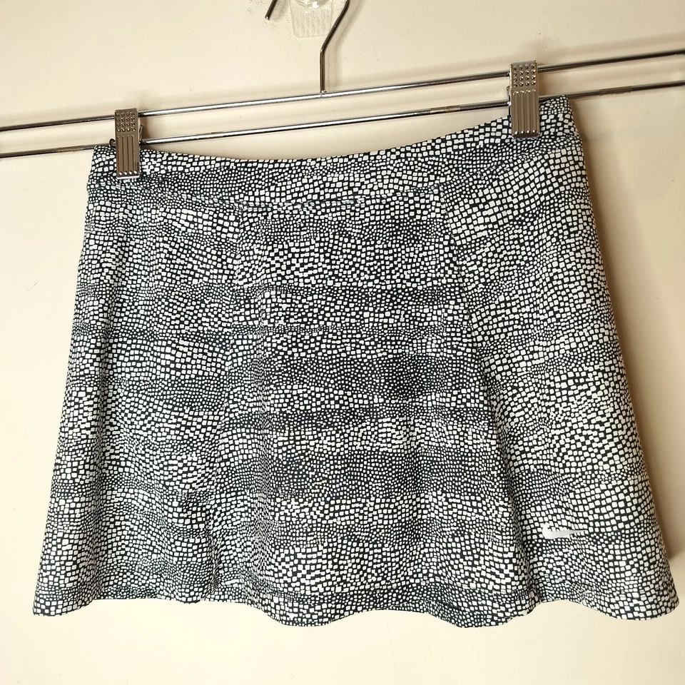 Nike Niñas Dri-Fit Skort Talla Pequeña Juvenil Negro Blanco Geométrico Pull On Foto 2 de 4