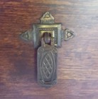 ANTIQUE EXCELZALL ARTS CRAFTS OAK WARDROBE ARMOIRE W/ MIRROR CARVED INLAY BIRDS — photo 10