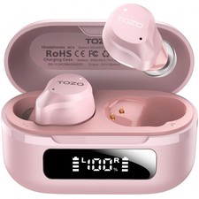 TOZO NC9 Hybrid Active Noise Canceling Wireless Earbuds Bluetooth Headphone Pink
