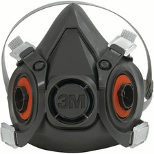 Lot of EIGHTEEN 3M 6200/07025 Half Facepiece Respirator Masks, Size MEDIUM