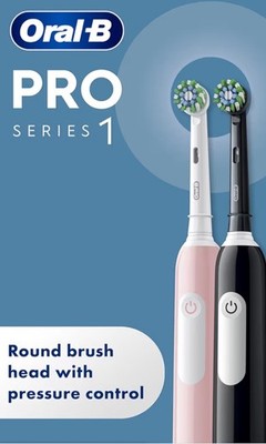 Oral-B PRO Elektrische Zahnbürste Duo (1 Schwarz & 1 Pink Zwei Zahnbürsten)