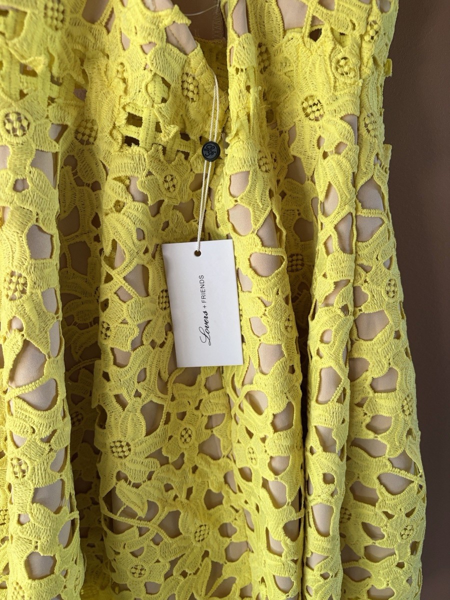 Lovers + Friends Yellow Lace Mini Dress | eBay