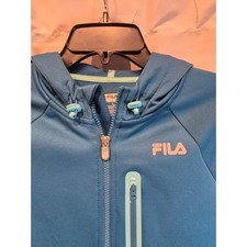 Fila Sport Women's Blue Full Zip Hoodie Athletic Jacket Size Small S
