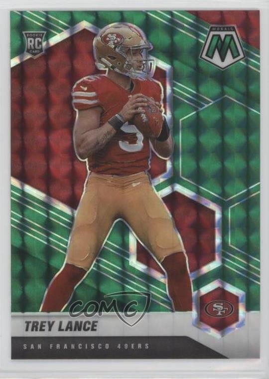 2021 Panini Mosaic Rookies Green Mosaic Prizm Trey Lance #303 Rookie RC 0z2o