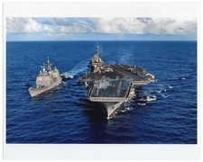2004 Carrier CV-63 USS Kitty Hawk Replenishing CG-49 Vincennes 8x10 Photo #12