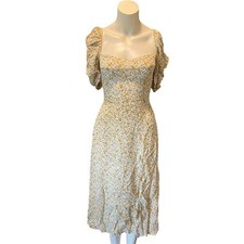 Reformation Bandit Floral Print Slit Dainty Midi Dress 4 Lima