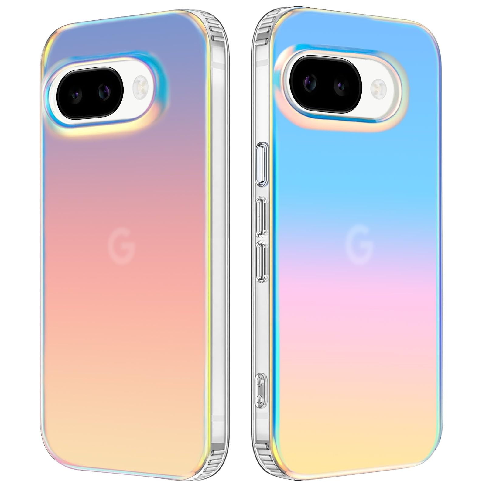 Coque Pixel 9a mate fluorescente et étui irisé anti-jaunissement
