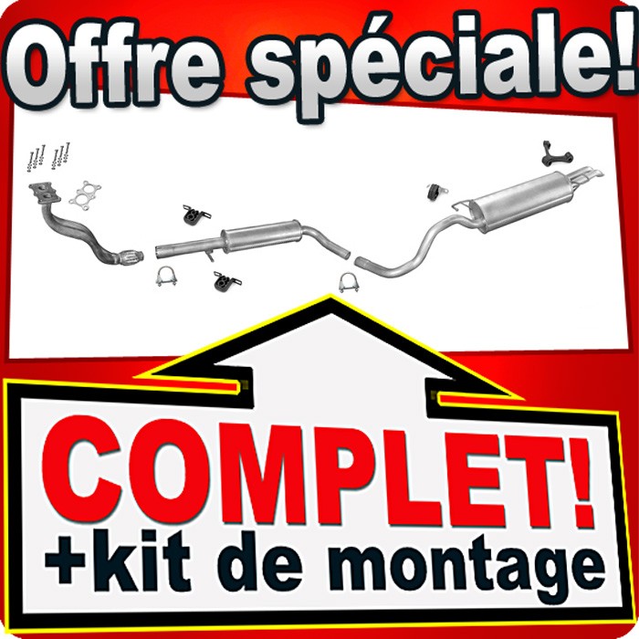 Ligne d'échappement pour Seat Toledo II 1.6 100ch avec silencieux et tuyau