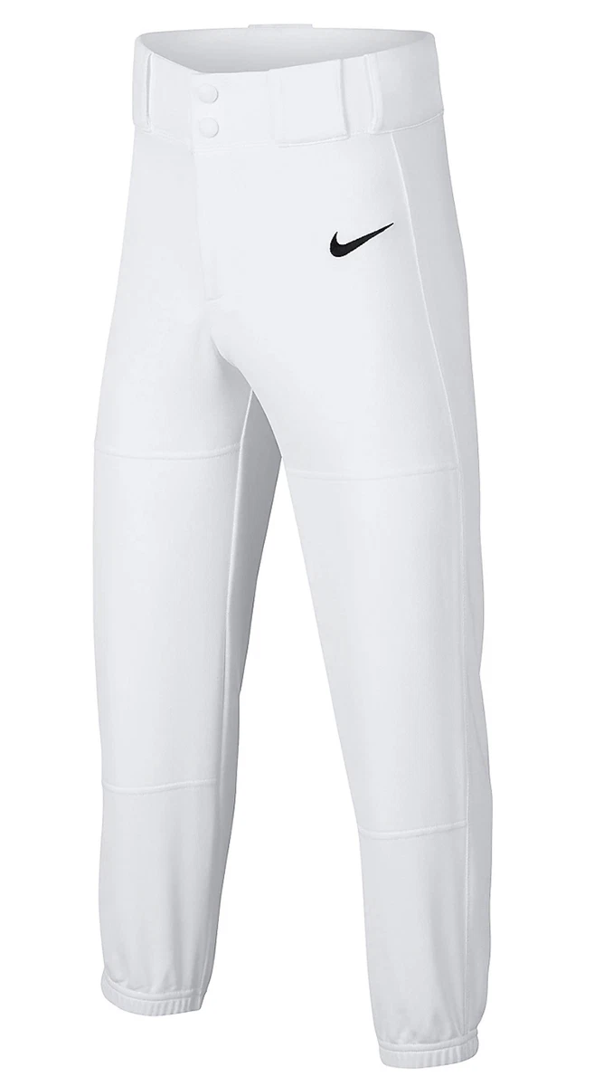 Nike Core elastische Bündchen weiß lange Baseballhose Jugend Jungen M 10 12 L 14 16