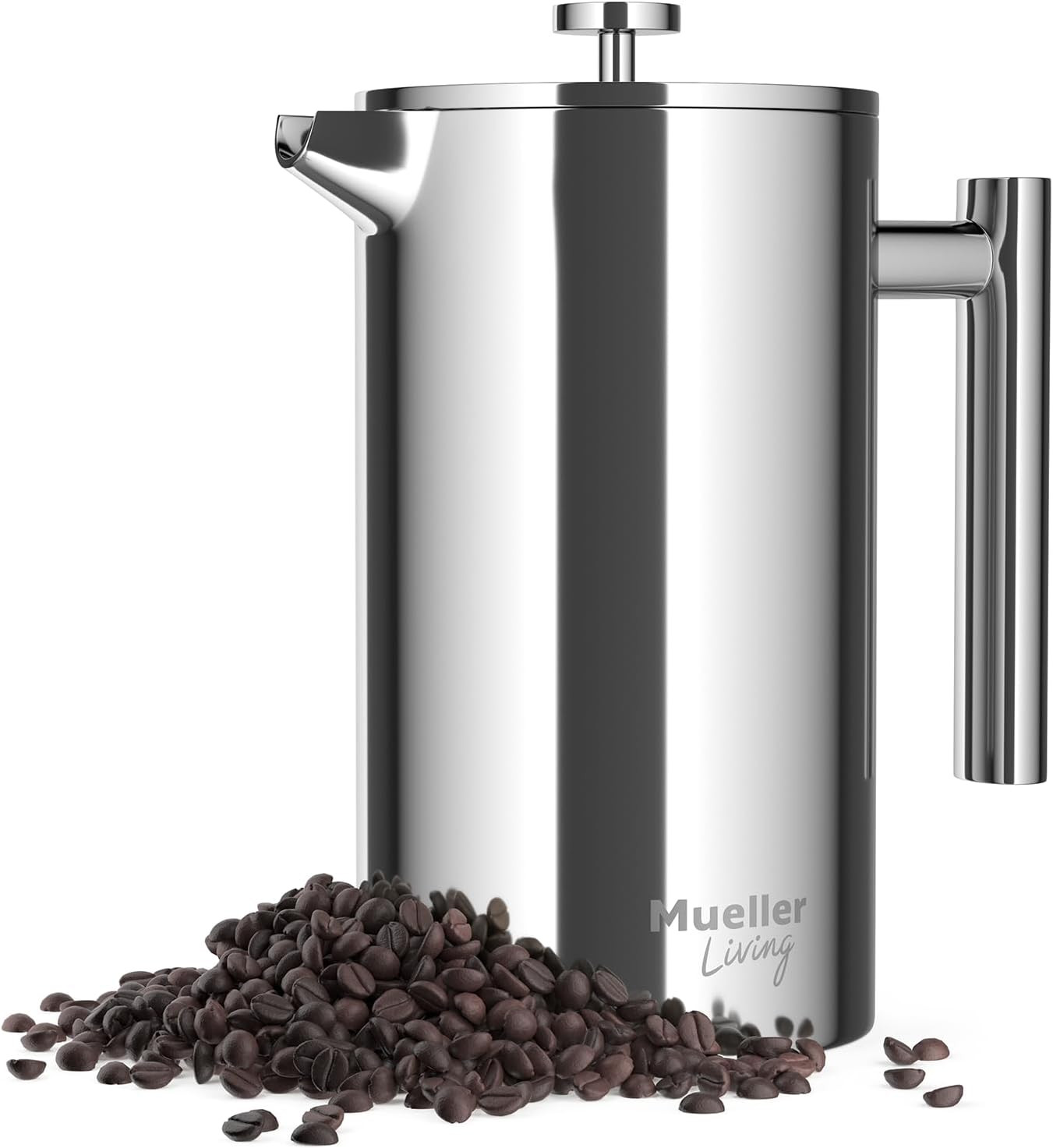 Muellerliving Stainless Steel French Press Coffee Maker, 34oz Double Wall