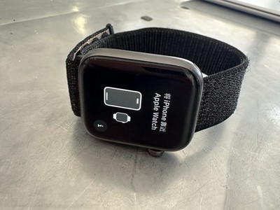 Apple Watch (Series 4) 44mm Grey Aluminum (GPS) w/ Non-OEM Black Sport  Good