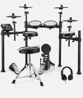   Donner DED-200 X E-Drum Set mit Dual-Zone Snare, Hocker, Melodics-Unterricht