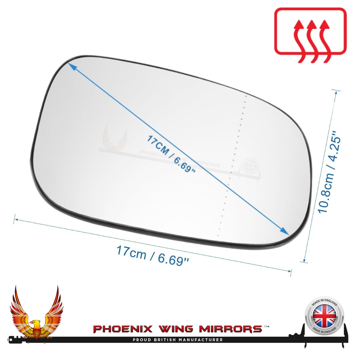 For Volvo S40 Door Wing Mirror Glass 2006-2009 Heated Clip On Right Hand Side