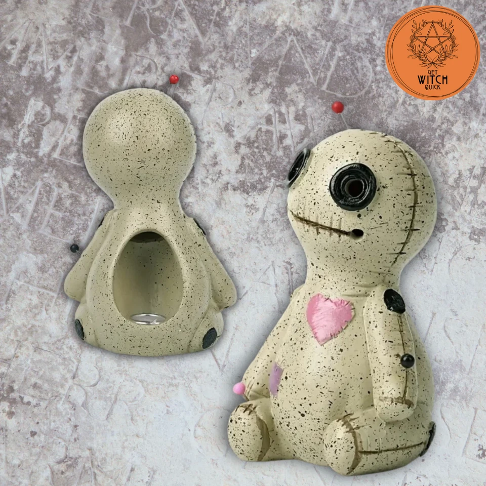 Voodoo Doll Incense Cone Burner Alternative Gift Gothic Quirky Cute Present UK - Image 2 of 2