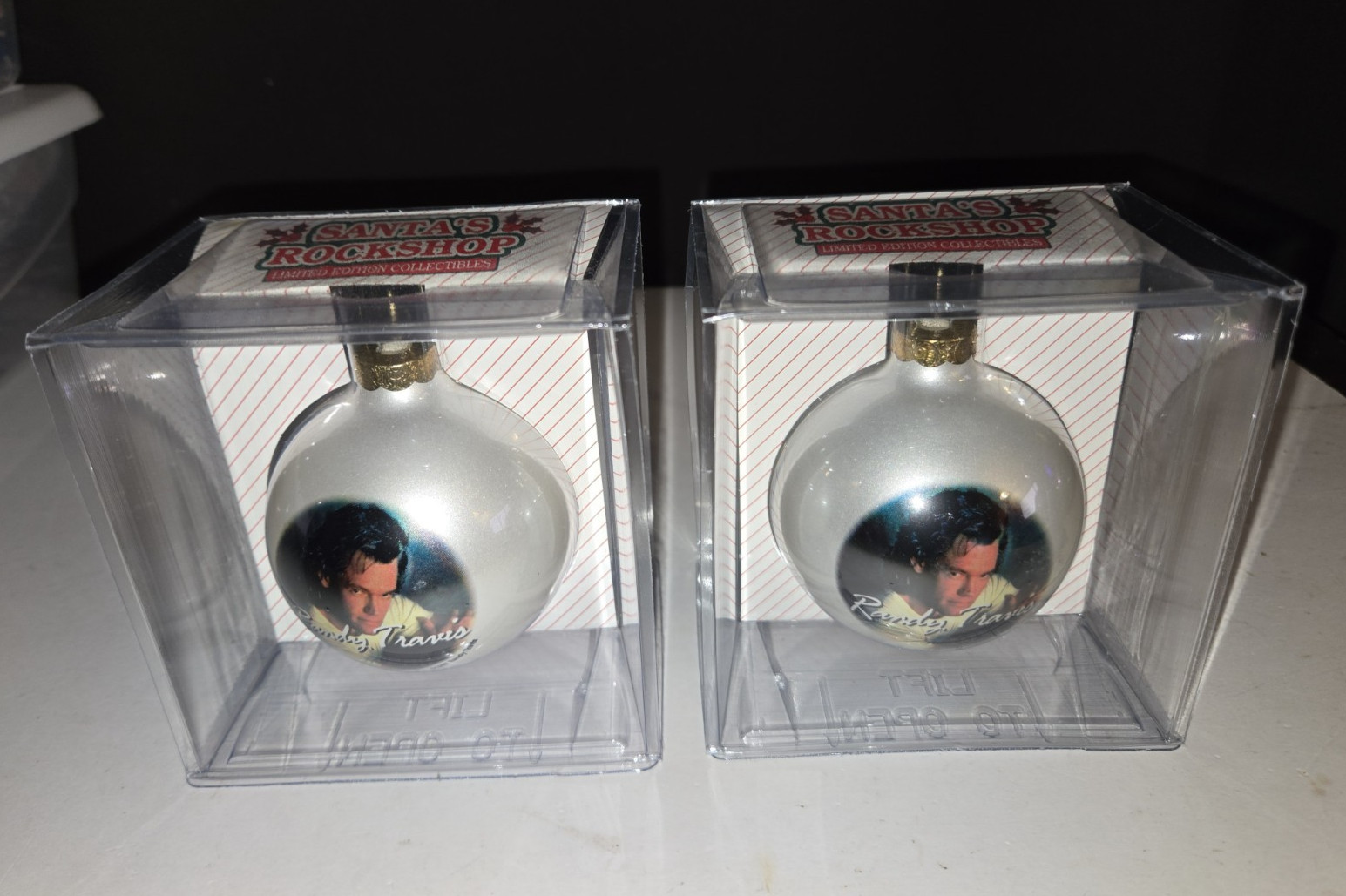 Vintage Randy Travis Christmas Ornament Santa's Rockshop 1997 NOS - Lot of 2