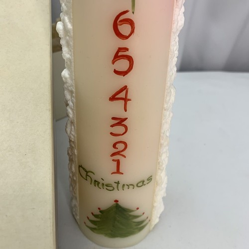 Large Colonial Pillar 14 in White Candle made USA 12 Days of Christmas Used Vtg - Picture 4 of 10