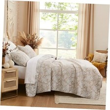 Paisley Quilt Queen Size Bedding Set, Full / Queen 27 - Perfect Paisley Taupe