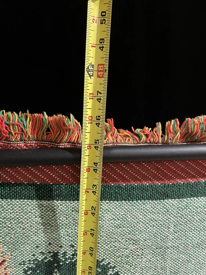 Manta Tejida Vintage Chimenea Navidad Árbol Gato 45x68 Foto 3 de 4