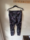 RBX Active Dark Floral High Waisted Leggings Size Large L Dark Purple Green — photo 2
