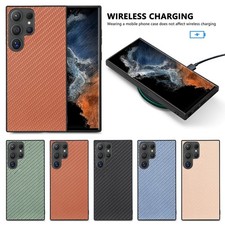 Custodia posteriore sottile in fibra di carbonio antiurto per Samsung S25 Edge S25 S24 S23 FE