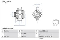 Bosch 0 986 047 490 Generator For MERCEDES-BENZ
