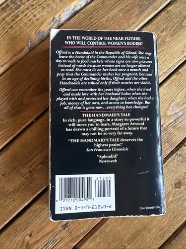 The Handmaid's Tale PB by Margaret Atwood in Good condition 1987 Vtg Dystopian - Foto 2 di 4