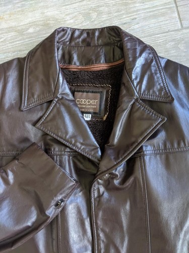 vintage USA made COOPER leather coat 42L brown M jacket FLIGHT aviation - Picture 4 of 8