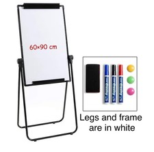 DOEWORKS Whiteboard 90x60cm U-Stand, Magnetic, Height Adjustable, Foldable,White