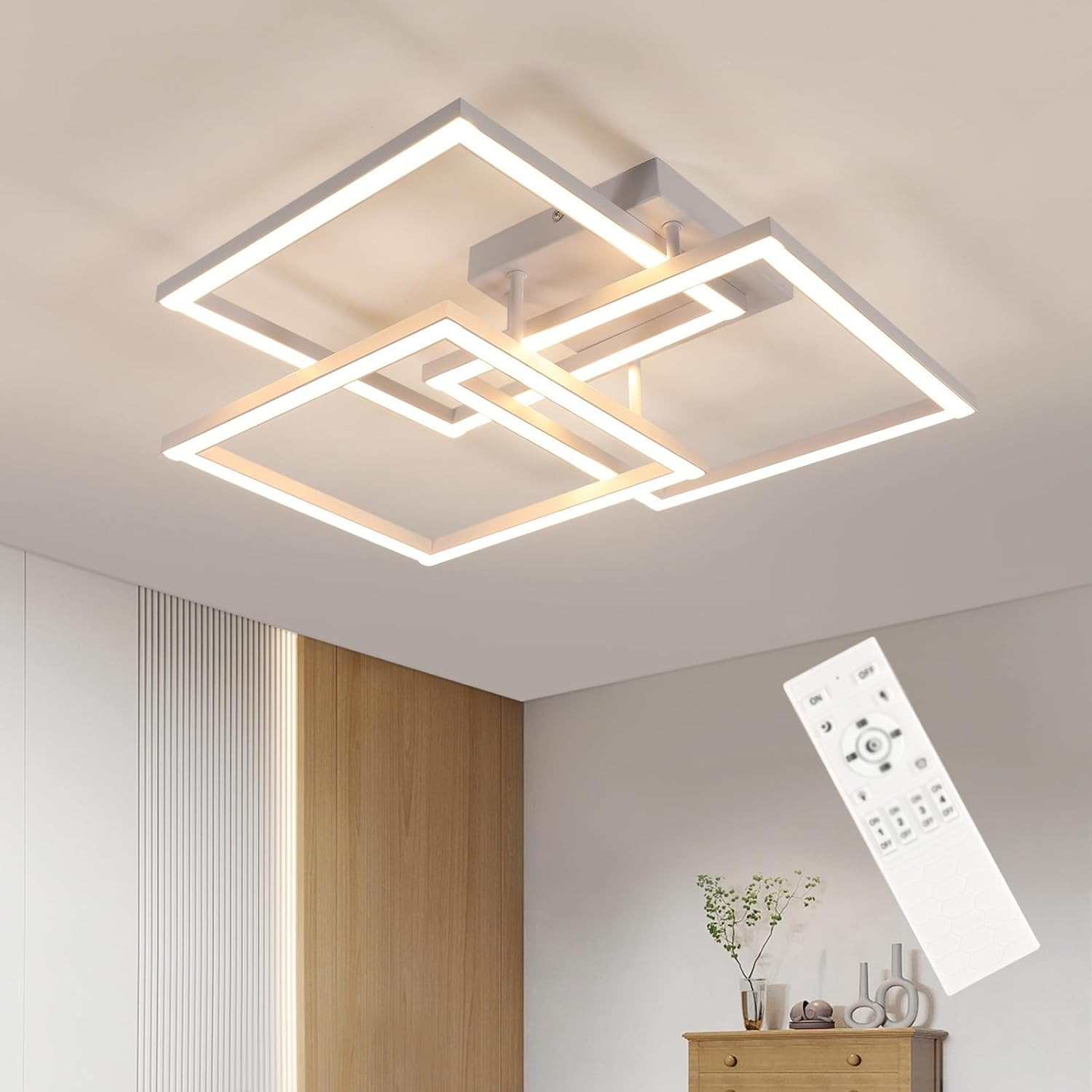 Plafoniera LED Soffitto Dimmerabile 62cm 40W 4500LM | Lampadario Moderno