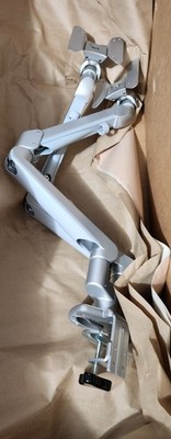Used ESI Edge 2 Dual Monitor Arm - Silver - EDGE2-V4-SLV