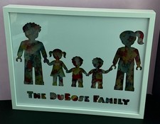 BlockVault  Personalized Family Shadow Box   Custom LEGO  Inspired Family Art
