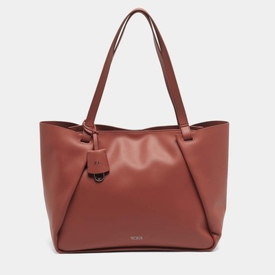 TUMI Brick Brown Leather Valorie Tote