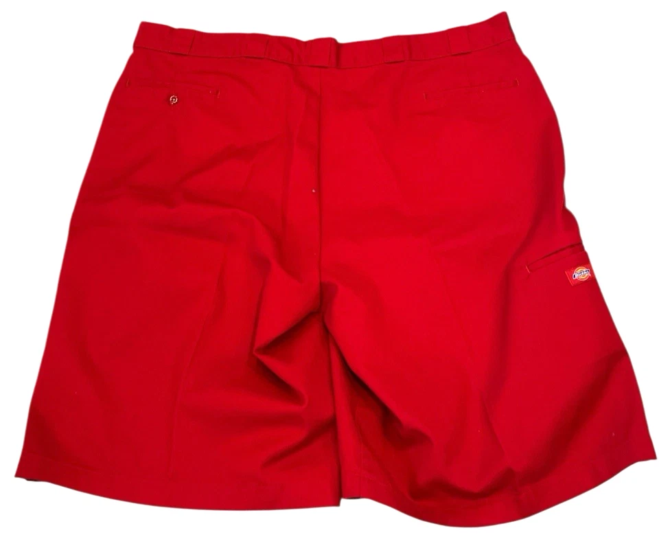Pantalones Cortos Dickies Hombre 48 Rojo Frente Plano 13" Entrepierna Trabajo Multi Bolsillo Ajuste Suelto Foto 2 de 4