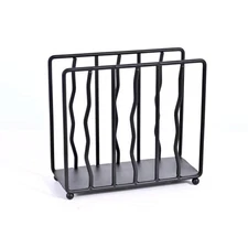 Modern Standing Napkin Holder Black Metal Tabletop Dispenser Kitchen Dining Room