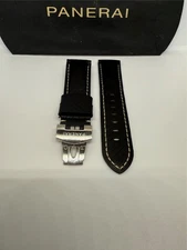 Panerai Black Riva Rivetta Leather Strap 22/20 BDR with Deployment Buckle OEM