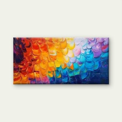 Textured Brushstroke Gradient Art Unframed Canvas Painting for Living