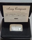 Engelhard Revived Silver Cast Bar 3 oz - #E120 Certificate Number W/Box & COA