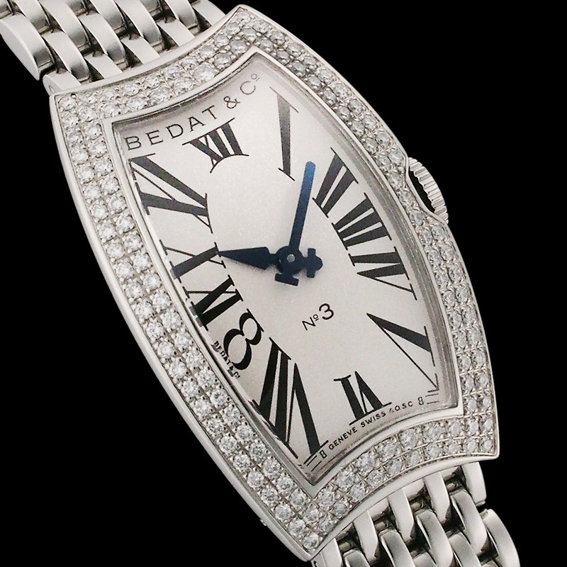 BEDA GENUINE DIAMOND BEZEL WATCH SILVER