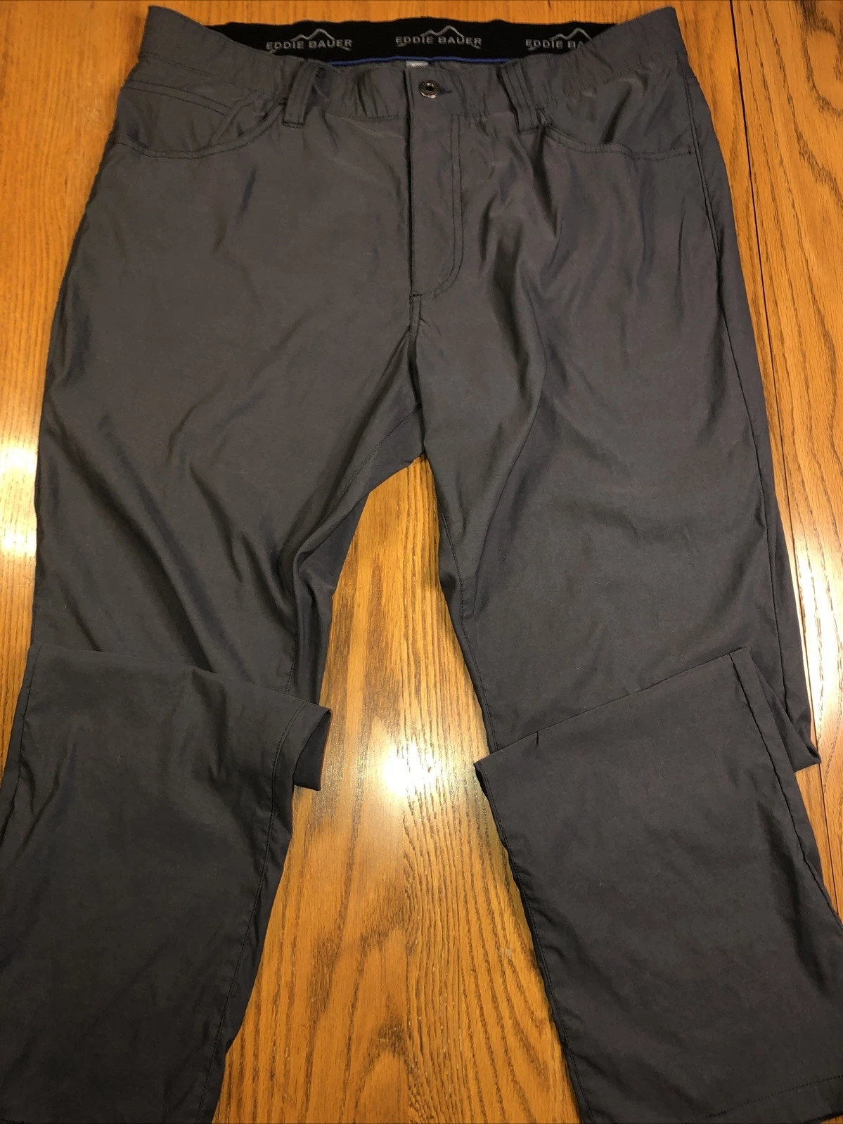 Eddie Bauer Hiking Pants Mens 36x30 Gray Lighweight Nylon Stretch Outdoors