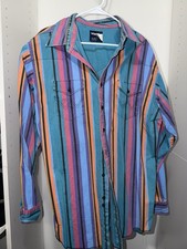 Wrangler Mens 2XL Striped Multicolor Long Sle...