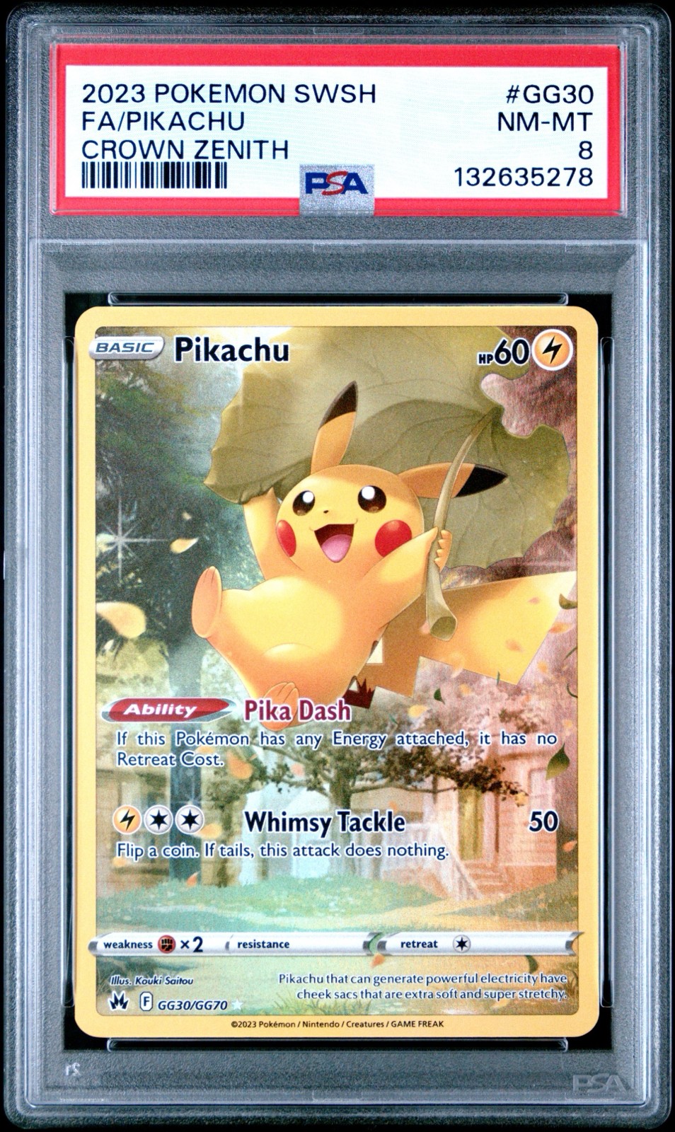 Pikachu GG30/GG70 SWSH: Crown Zenith: Galarian Gallery Holo PSA 8