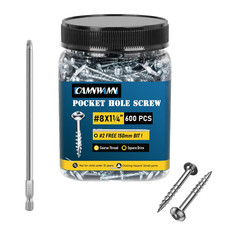 600Pcs 8 X 1-1/4 Inch Pocket Hole Screws, Interior Pocket Screw, Zinc Coated, C