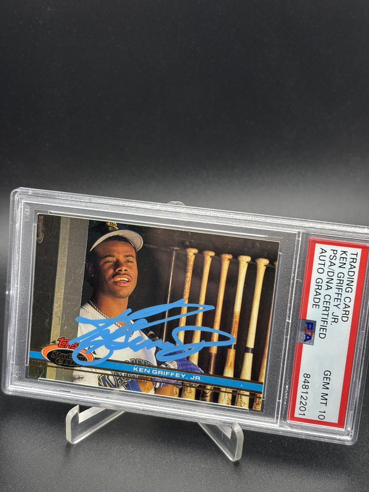 Ken Griffey Jr 1991 Topps Stadium Club Autograph Card #270 PSA/DNA 10  view 2