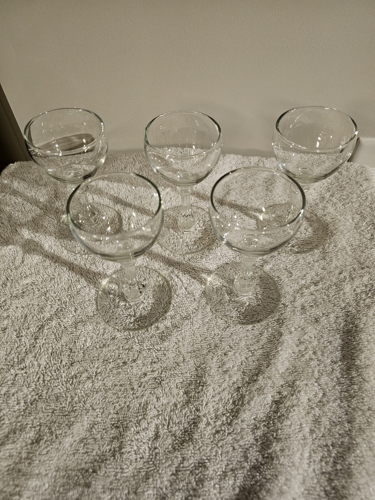 Vintage Coupe Champagne Saucer Glasses - Set Of 5 With Elegant Stems