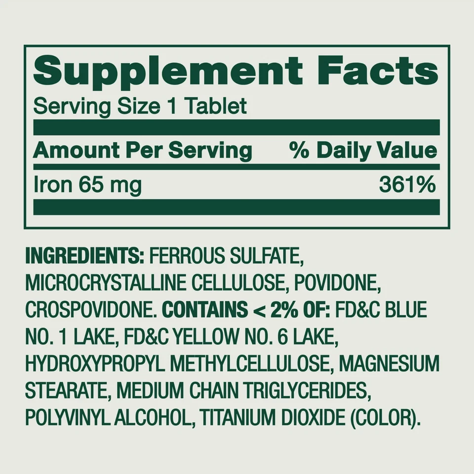 Spring Valley General Health & Wellness Iron Tablets, 65 mg, 200 Count - Image 2 of 4