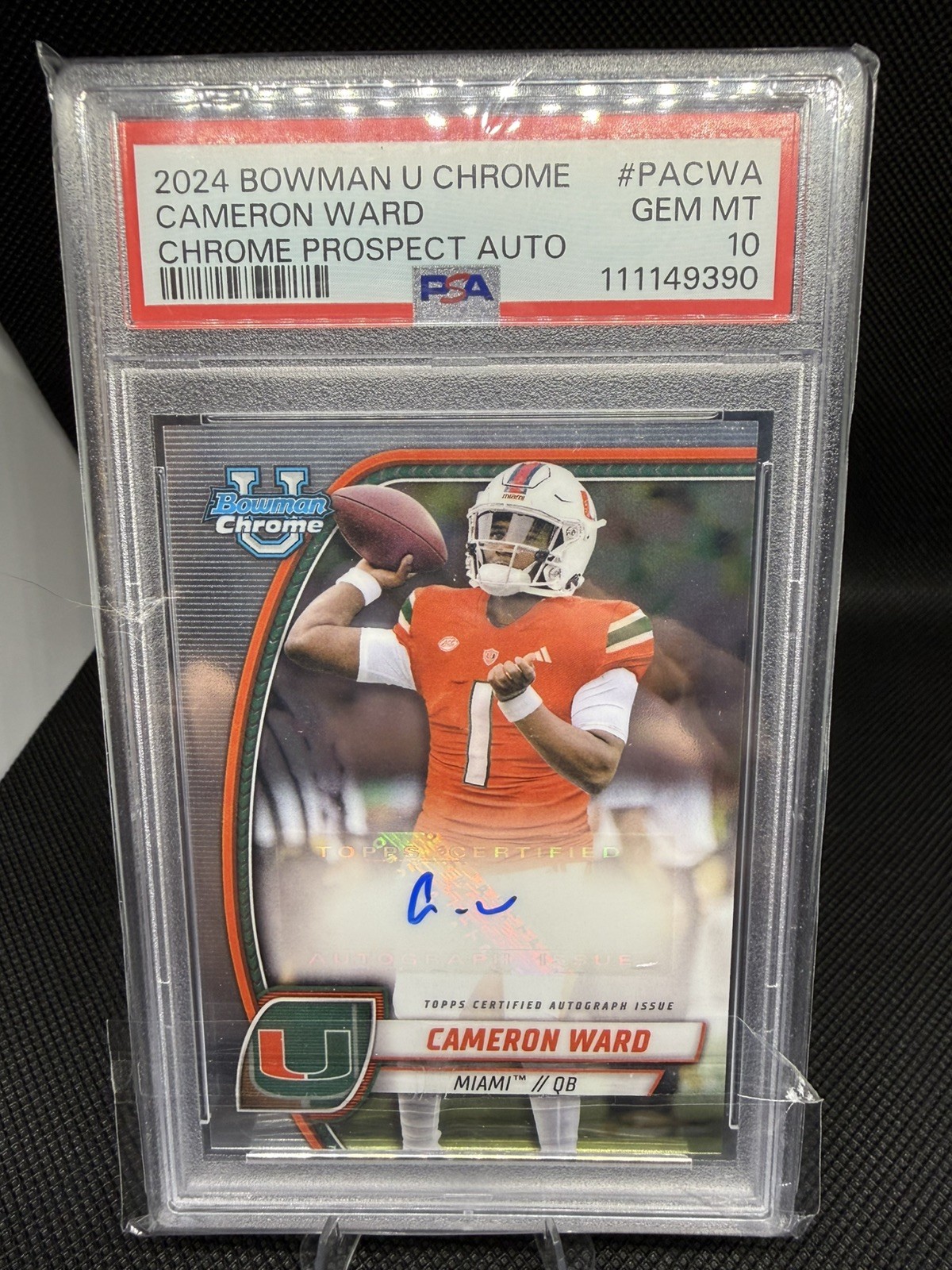 CAMERON CAM WARD 2024 Bowman U Chrome Prospect Auto PACWA PSA 10 Gem Mint
