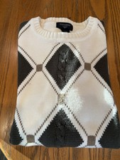 Dockers  Men's Pullover Crew Neck Long Sleeve Diamond Pattern Sweater Sz M VGUC 