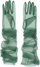 Wedding Bridal Mesh Tulle Gloves Long 27" Elbow Length Sheer Gloves