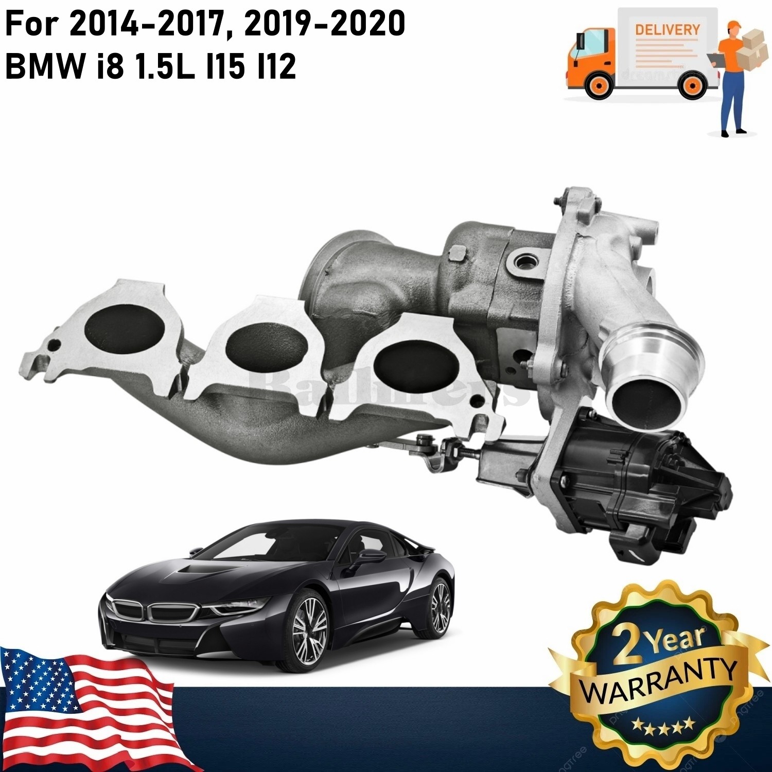 11657625161 Turbo Turbocharger for 2014-2017, 2019-2020 BMW i8 1.5L I15 I12